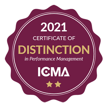 2021 ICMA Certificate of Distinction in Performance Management