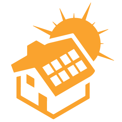 Rooftop Solar Icon which is a house with a solar panel on top