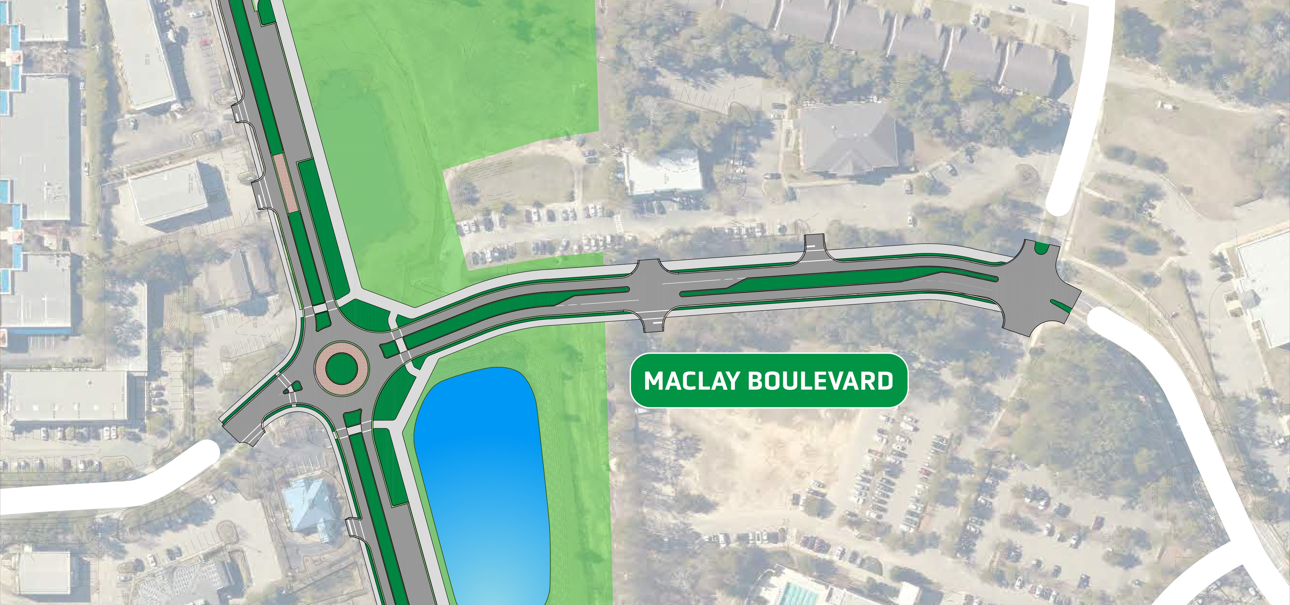 diagram of proposed roadway improvements on Maclay Boulevard