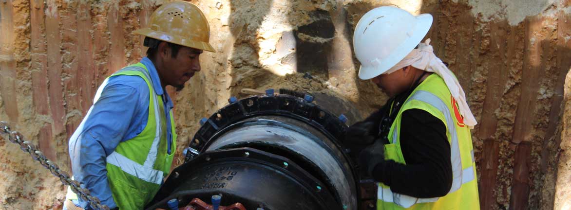 Utility Crew fixing an underground system