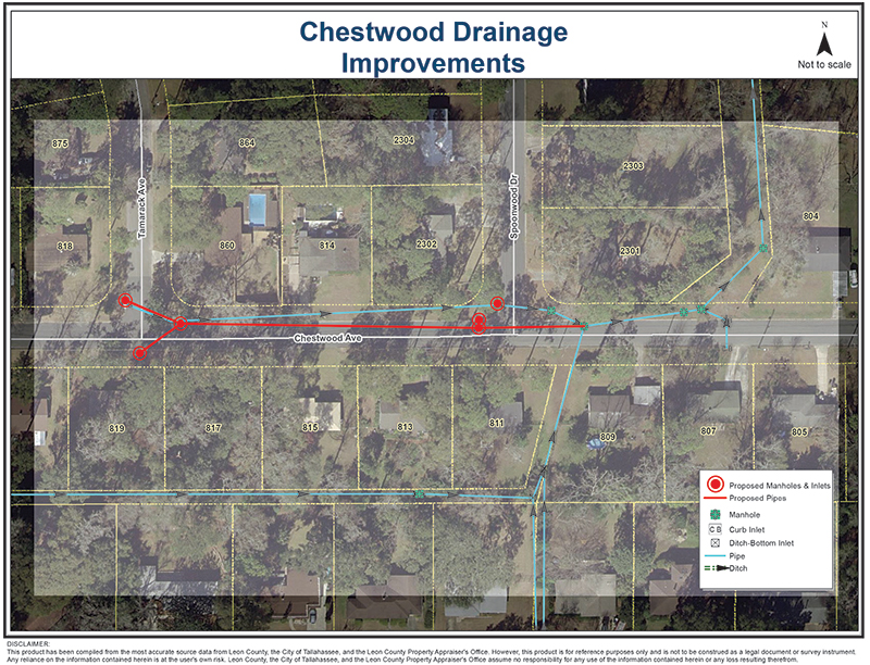diagram of Chestwood Avenue Drainage Project
