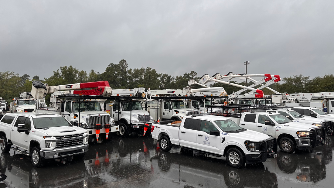 Storm Response Vehicles on Standby