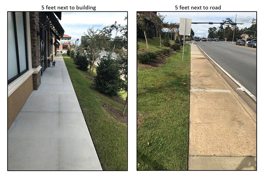 A comparison of sidewalk options along a grade