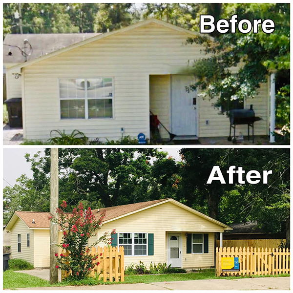 Before and after images of a home improved through this program