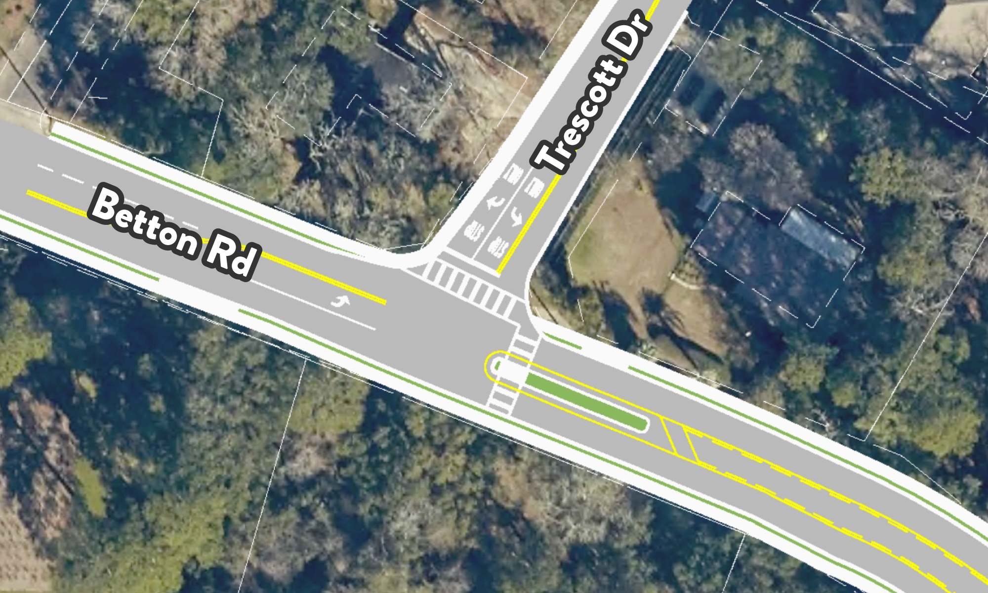 A plan view of one of the intersection upgrades.