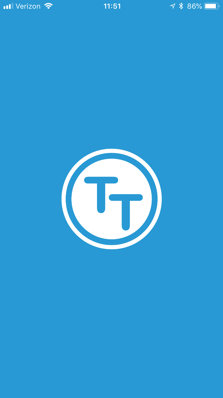 Token Transit app screenshot showing logo